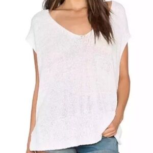 Free People Easy Tea Sweater Top White Knit Cover Up Shirt Women’s SZ Small